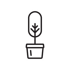 Plant vector linear icon. Houseplant flat sign design. Seedling nature plant symbol isolated pictogram. Plant UX UI icon symbol outline sign 