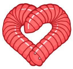 two millipedes forming a heart shape