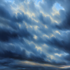 Obraz premium Clouds over the blue ocean Generative Art