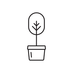 Plant vector linear icon. Houseplant flat sign design. Seedling nature plant symbol isolated pictogram. Plant UX UI icon symbol outline sign 