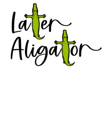 funny aligator design later aligator