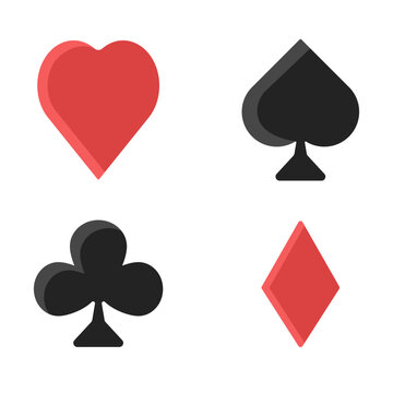 Suits of playing cards vector. Set of playing cards vector. Vector icon symbol of poker vector. Stylish modern symbols of suits of playing cards vector.