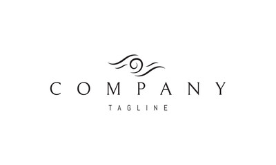 Vector logo on which an abstract image of the eye from the waves.