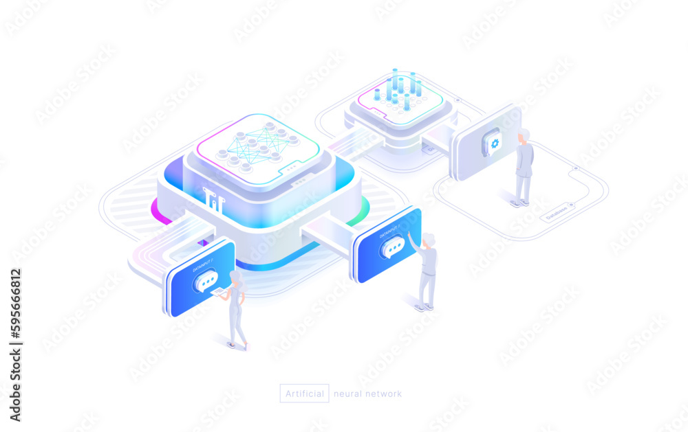 Poster technologies of neural networks a person uses a neural network. chat with artificial intelligence, i
