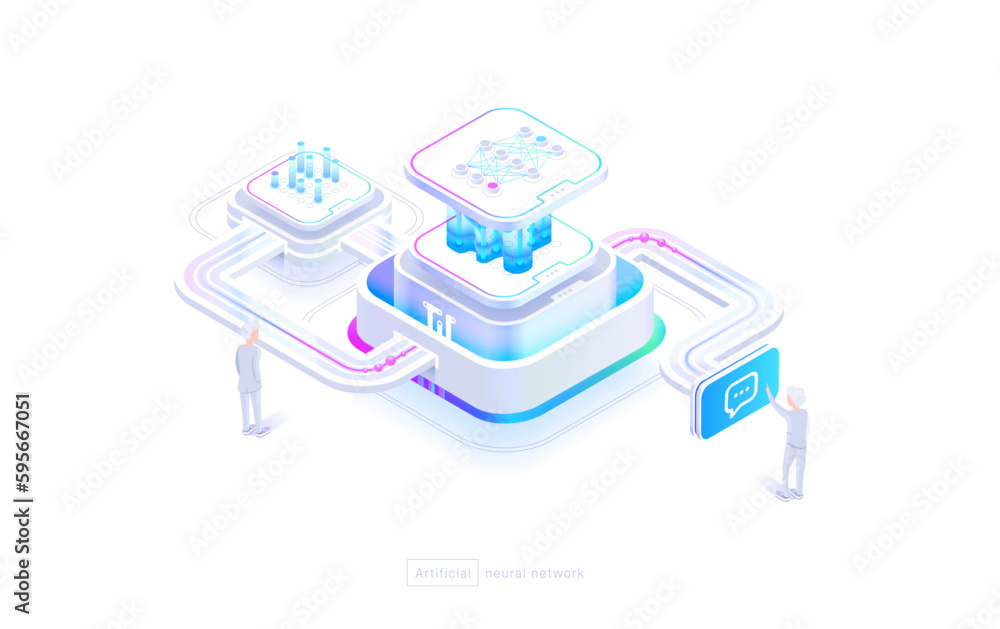Poster technologies of neural networks a person uses a neural network. chat with artificial intelligence, i