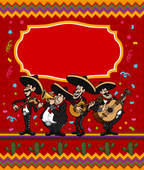 cartoon el mariachi orchestra poster stock background