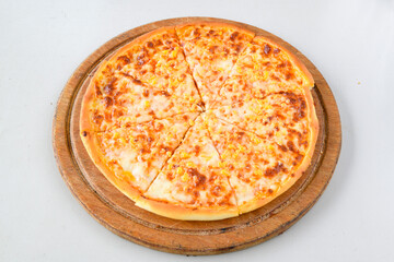 Delicious mixed pizza with rich content. Menu concept of choice and diversity. Karisik pizza