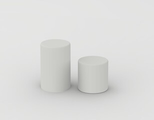 cylinder pedestal podium display red in dark background silver tech e-commerce product close up