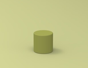 cylinder pedestal podium display green  background tech e-commerce product close up