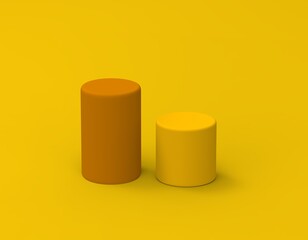cylinder pedestal podium display yellow background tech e-commerce product close up