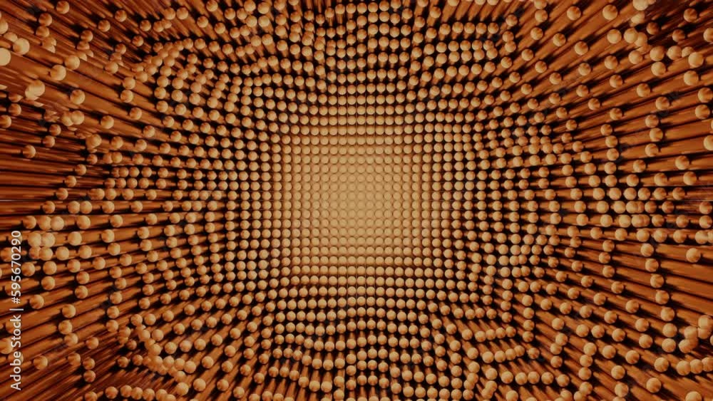 Poster orange squares. design. scattered square made in computer graphics that are scattered all over the f