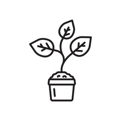 Plant vector linear icon. Houseplant flat sign design. Seedling nature plant symbol isolated pictogram. Plant UX UI icon symbol outline sign 