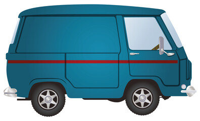 Funny minibus.. Cartoon auto. Illustration for internet and mobile website.