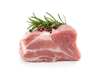 Raw meat steak with rosemary.