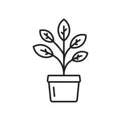 Plant vector linear icon. Houseplant flat sign design. Seedling nature plant symbol isolated pictogram. Plant UX UI icon symbol outline sign 