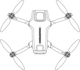 Drone FPV Line Stroke. FPV Glasses. Drone Vector Isolated. White Background. R232204009