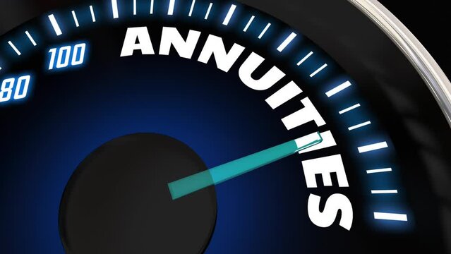 Annuities Speedometer Rising Income Retirement Savings Investment 3d Animation