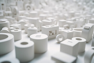 Fototapeta premium abstract artistic symbol background in white. Generative AI