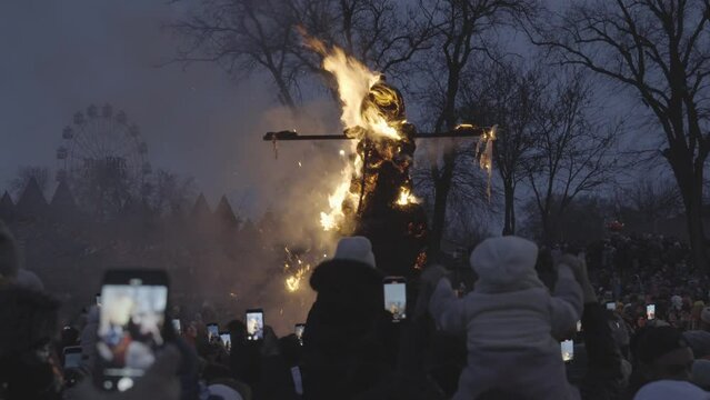 Burning of an effigy at the Maslenitsa festival