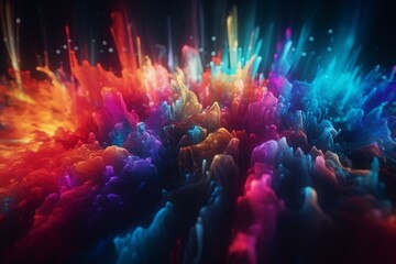Colorful dynamic background with pulsating lights. Generative AI