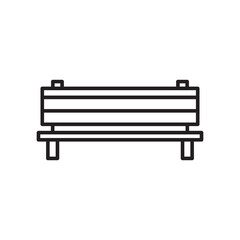 Bench vector line icon. Seat flat sign design. Bench symbol isolated pictogram. UX UI bench icon sign. Linear icon outline symbol