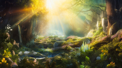 Obraz na płótnie Canvas sunlight in the forest