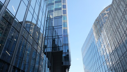 Fototapeta na wymiar Modern office buildings in the financial district. Urban landscape, architecture