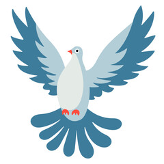 gray blue wild pigeon collared dove with an orange beak and paws