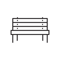 Bench vector line icon. Seat flat sign design. Bench symbol isolated pictogram. UX UI bench icon sign. Linear icon outline symbol