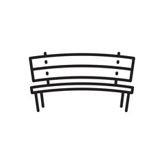 Bench vector line icon. Seat flat sign design. Bench symbol isolated pictogram. UX UI bench icon sign. Linear icon outline symbol