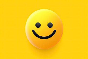 Fototapeta premium yellow smiley face emoticon expressing happiness. Generative AI