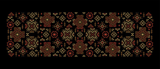 Trendy abstract aztec background. Cover templates, decorative african borders, geometric ethnic frames. Fashion print for textile, fabric. Tribal line pattern. Square templates