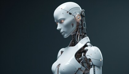 Robot android woman. Generative AI