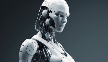 Robot android woman. Generative AI