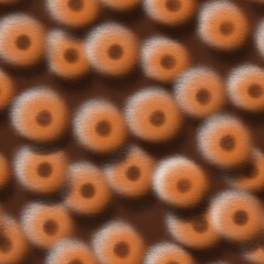 Abstract pattern with balls on a brown background