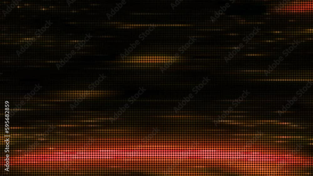 Poster pixel background with moving color spots on black background. motion. pixel image of colored electro