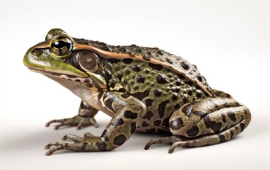 A green frog or toad on a white background Generative AI