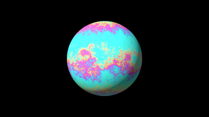 colorful planet on black backgound rgb