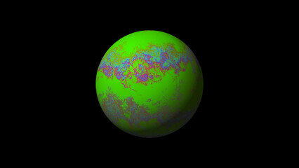 colorful planet on black backgound rgb