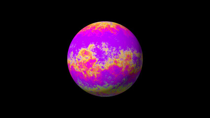 colorful planet on black backgound rgb