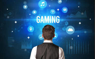 Rear view of a businessman