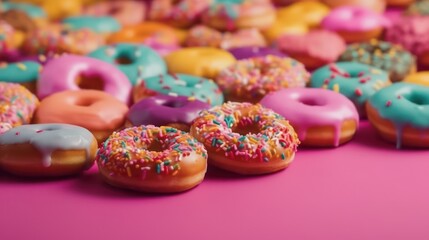 Fototapeta na wymiar Beauty assorted donuts. Generative AI