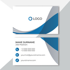 Vector elegant business card, blue and gray business card
