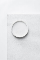 Round white marble coaster, marble cake tray or dessert pedestal, white marble tray or coaster