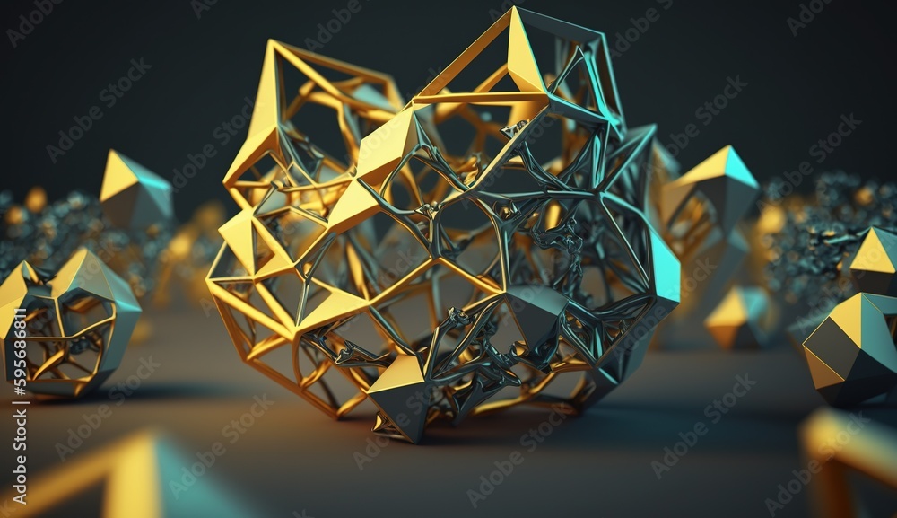 Aufkleber low-poly, plexus-inspired layout with careful attention to detail generative ai