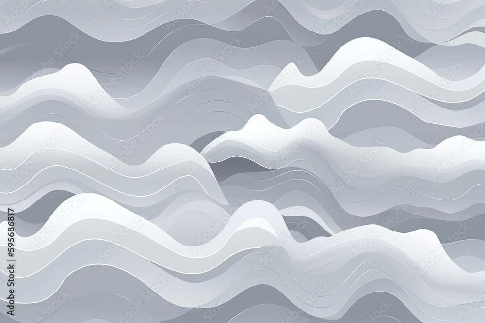 Poster an abstract white background with wavy lines. Generative AI