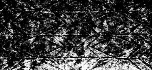 Monochrome texture composed of irregular graphic elements. Distressed uneven grunge background. Abstract vector illustration. Overlay for interesting effect and depth. Isolated on white background.