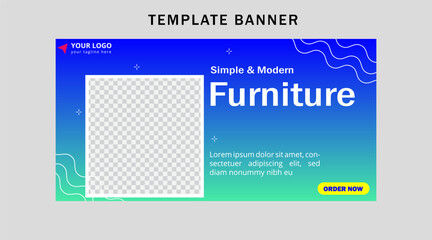 Obraz premium Furniture banner template for ads. Web banner for promotion on social media.