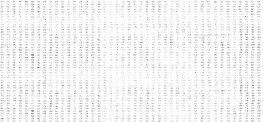 Monochrome texture composed of irregular graphic elements. Distressed uneven grunge background. Abstract vector illustration. Overlay for interesting effect and depth. Isolated on white background.