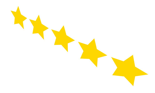 illustration of five stars, product quality rating 
